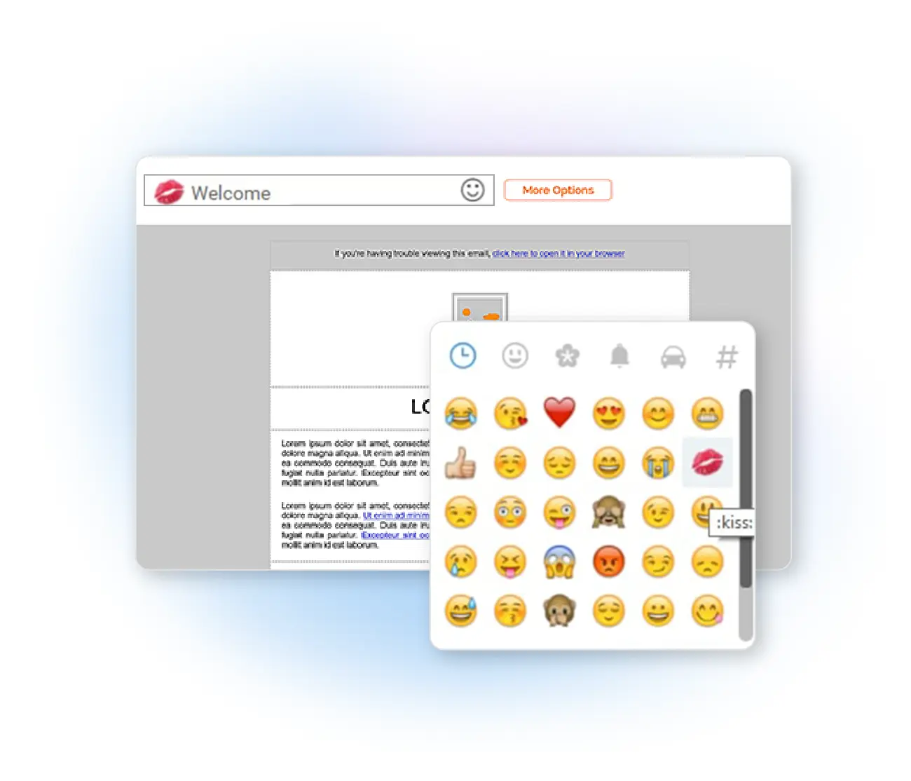 Émoticônes, smileys ou glyphes dans le sujet de la newsletter
