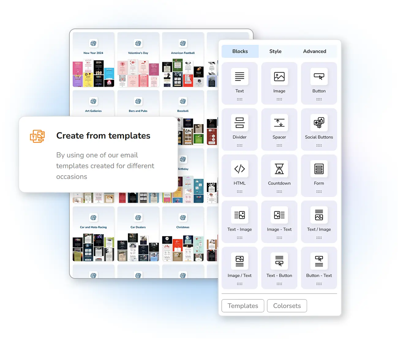 Choose from newsletter templates