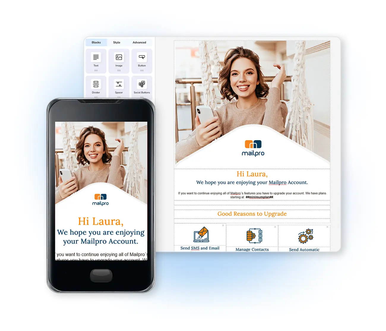 Éditeur HTML WYSIWYG pour newsletters responsive