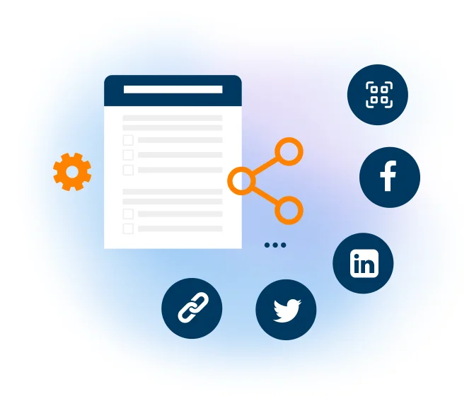 Partagez sondages événement par email, QR et pages de récap