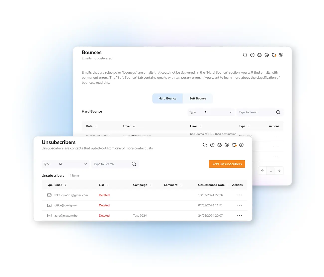 Gestion des désinscriptions