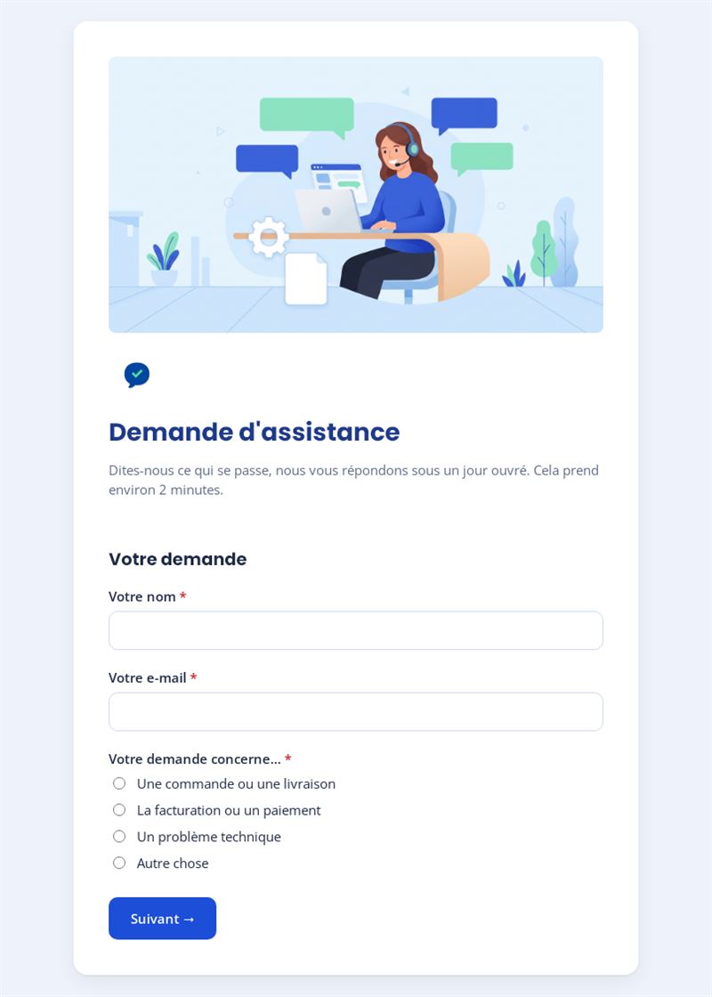 Demande d'assistance