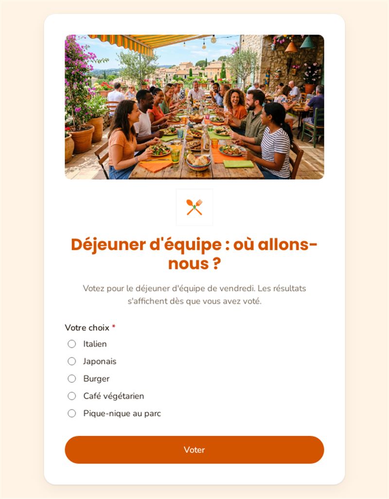 Déjeuner d'équipe : où allons-nous ?
