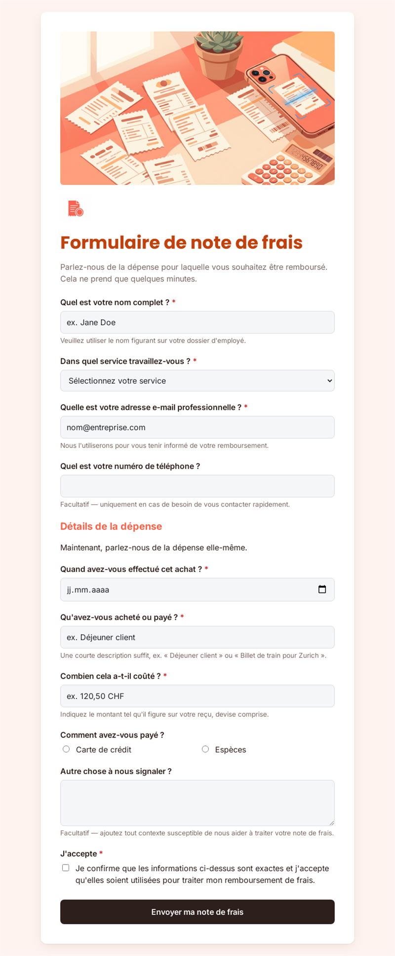 Rapport de dépenses