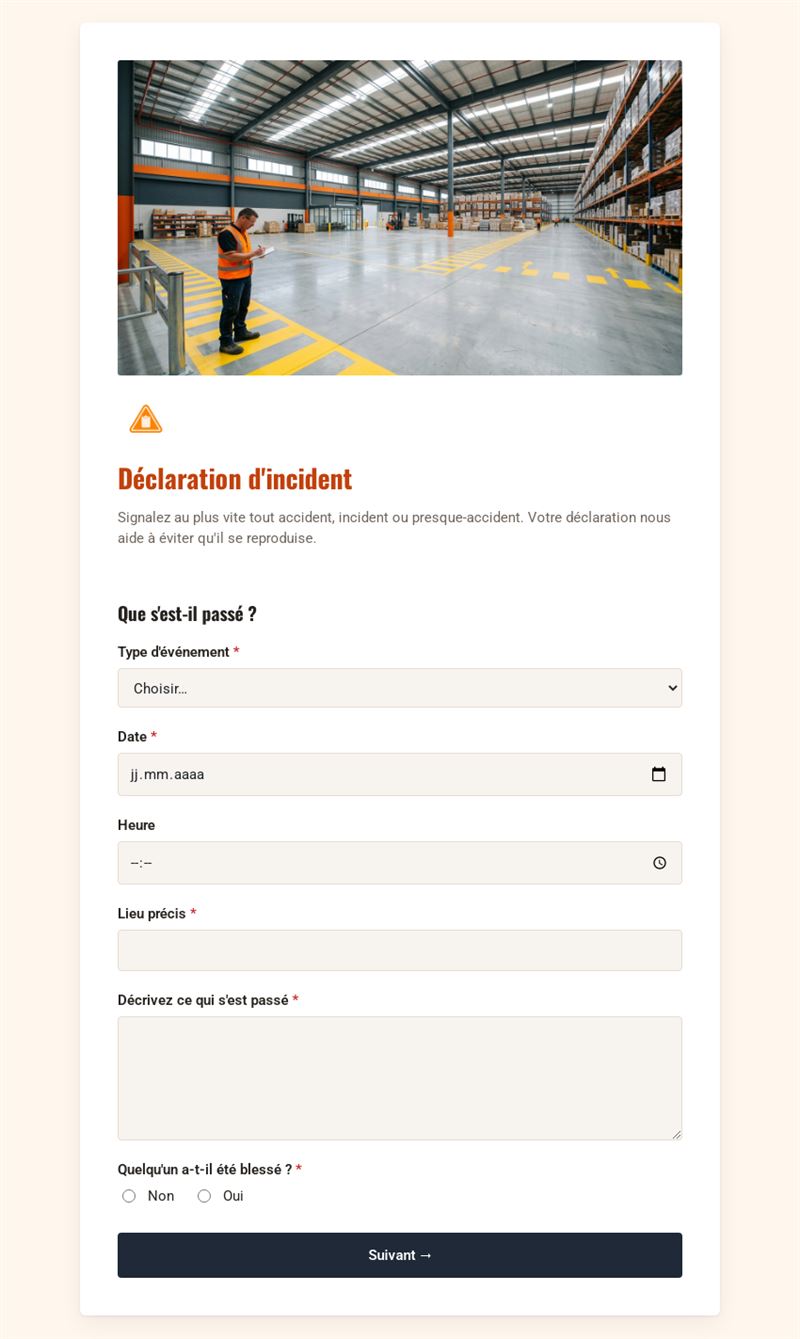 Déclaration d'incident