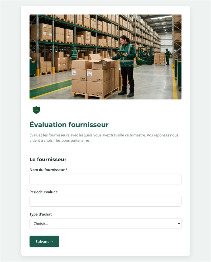 Évaluation fournisseur