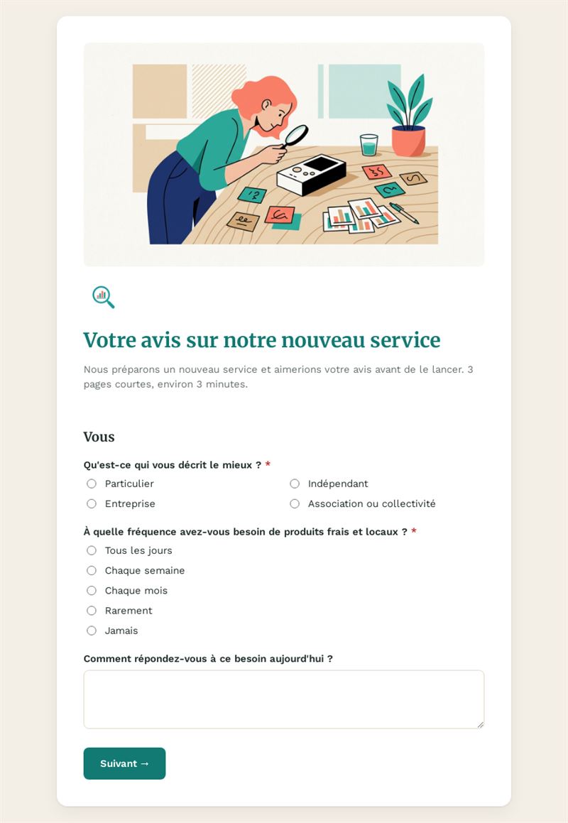 Votre avis sur notre nouveau service