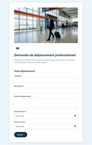 Demande de déplacement professionnel