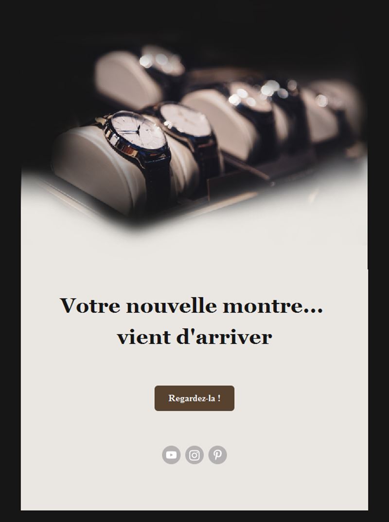 Email de livraison de nouvelle montre