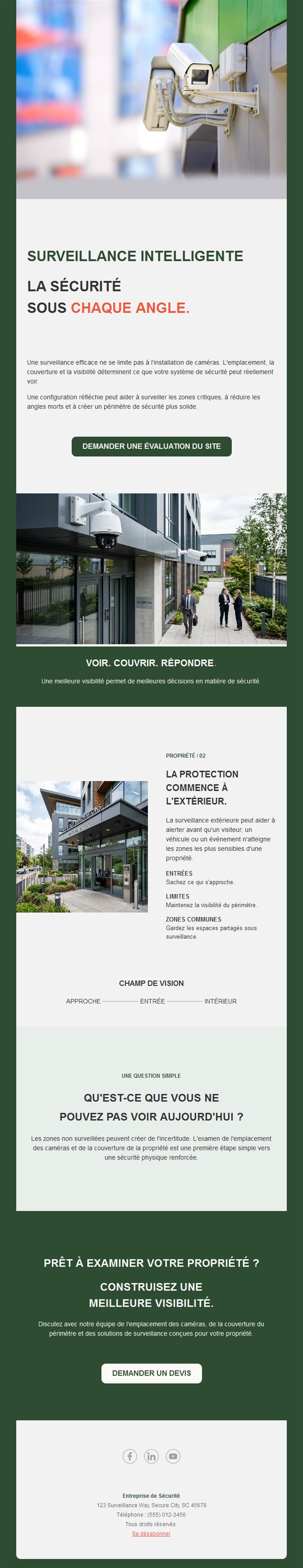 Email de vidéosurveillance intelligente