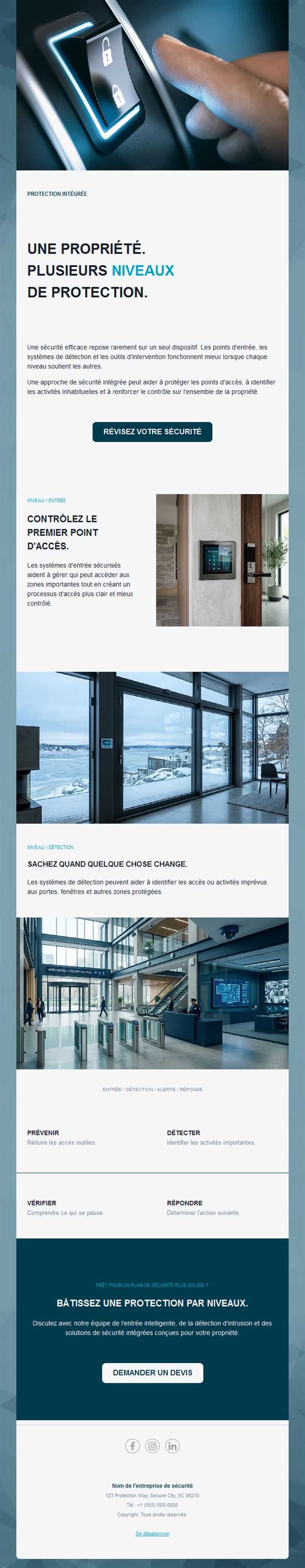 Email de sécurité intégrée des bâtiments