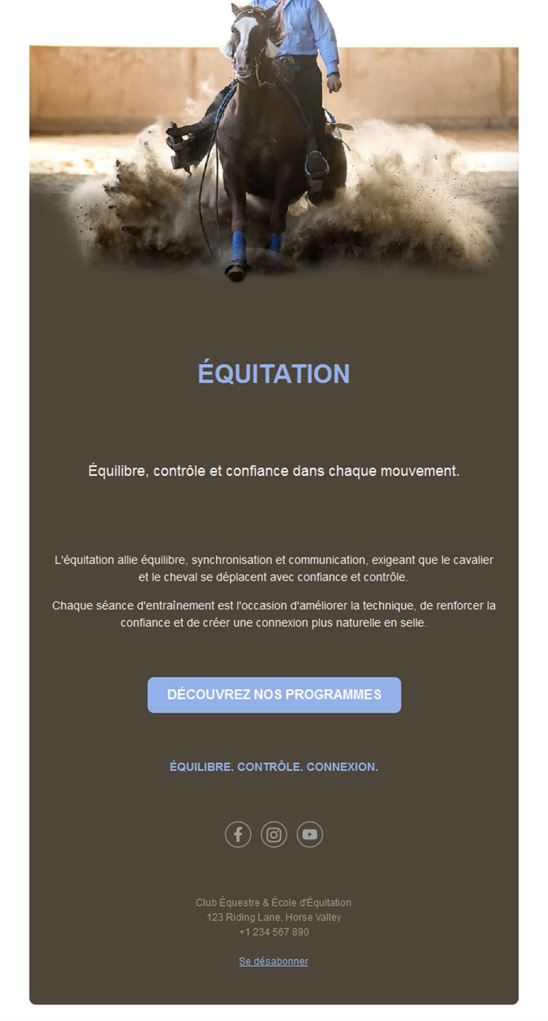 Email d'équitation western