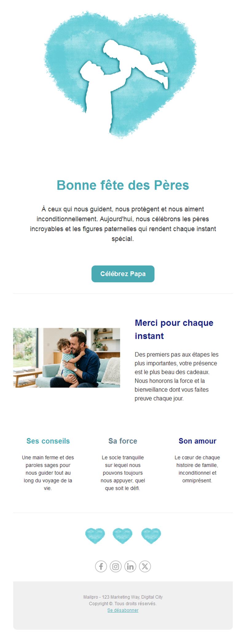 Email de remerciement pour la fête des pères