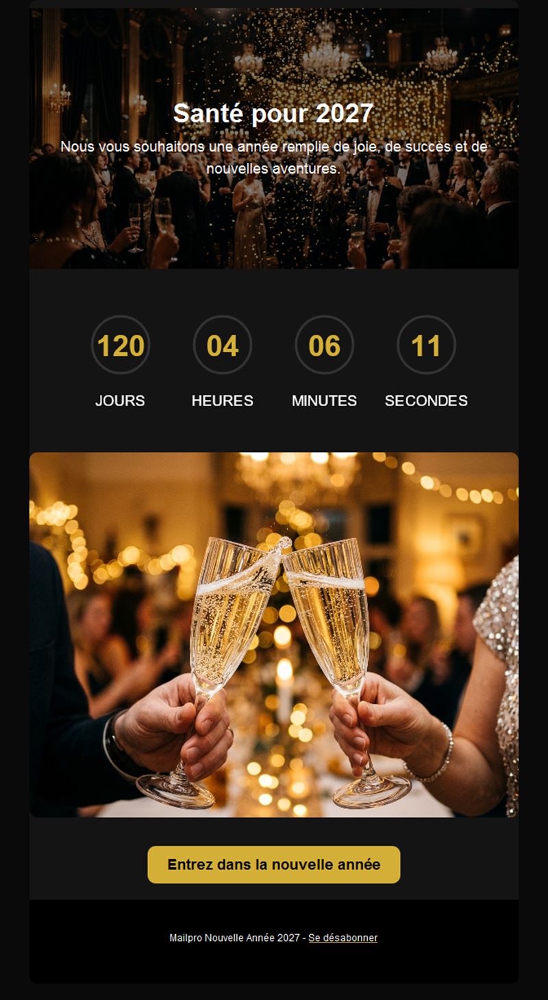 Modèle d'email Bonne année 2027