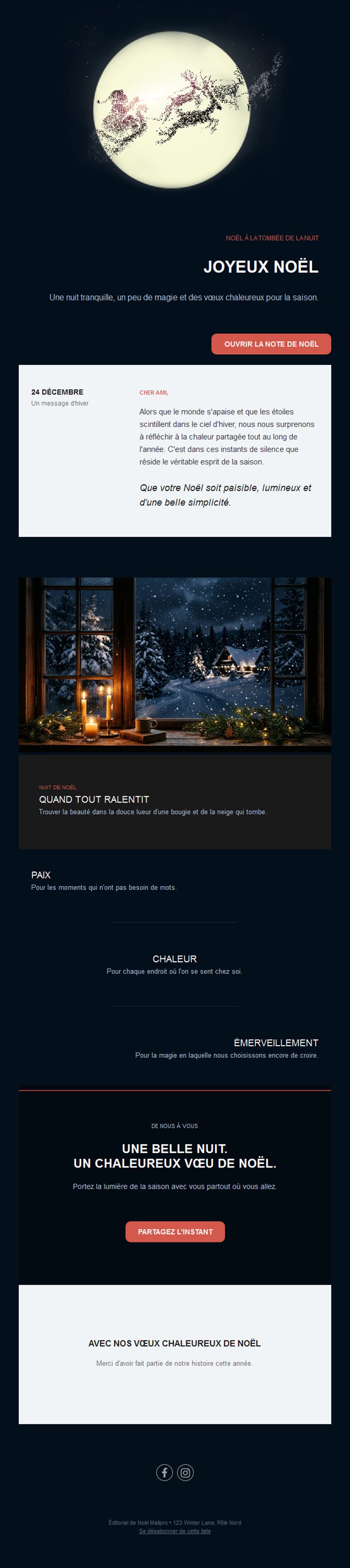 Email de vœux pour la veille de Noël