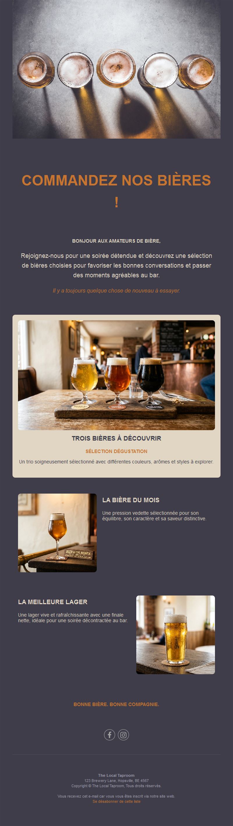 Newsletter de sélection de bières artisanales