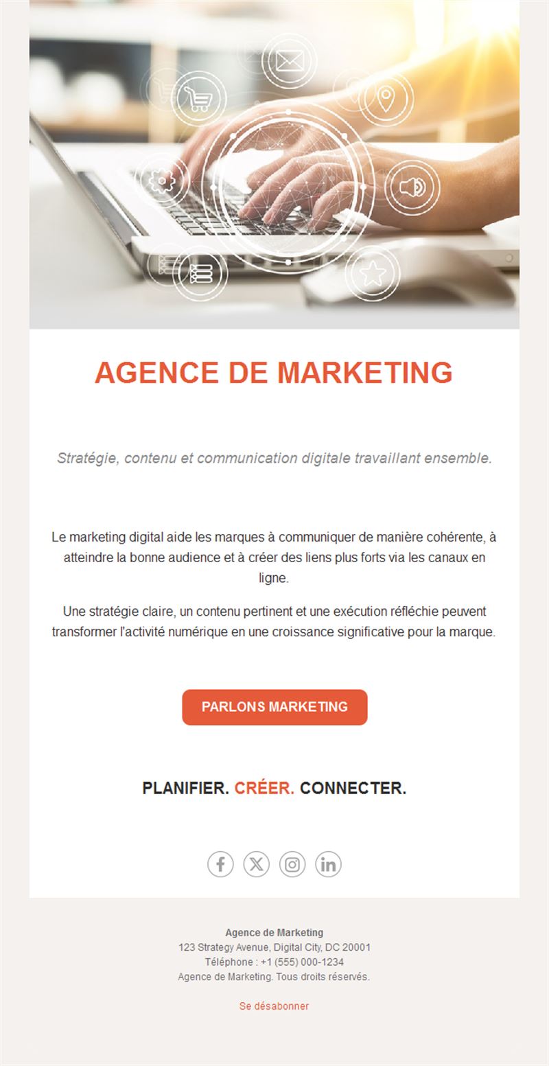 Email d'agence de communication digitale