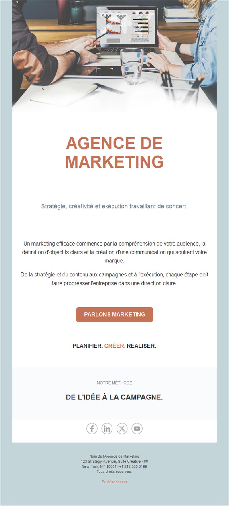 Email d'agence marketing terre cuite