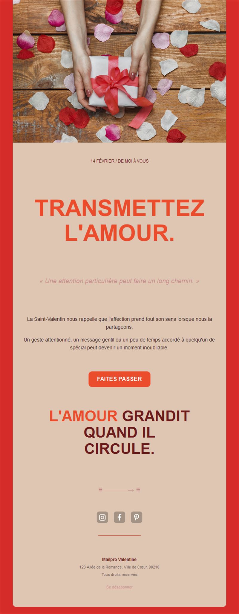 Email Saint-Valentin : faites passer l'amour