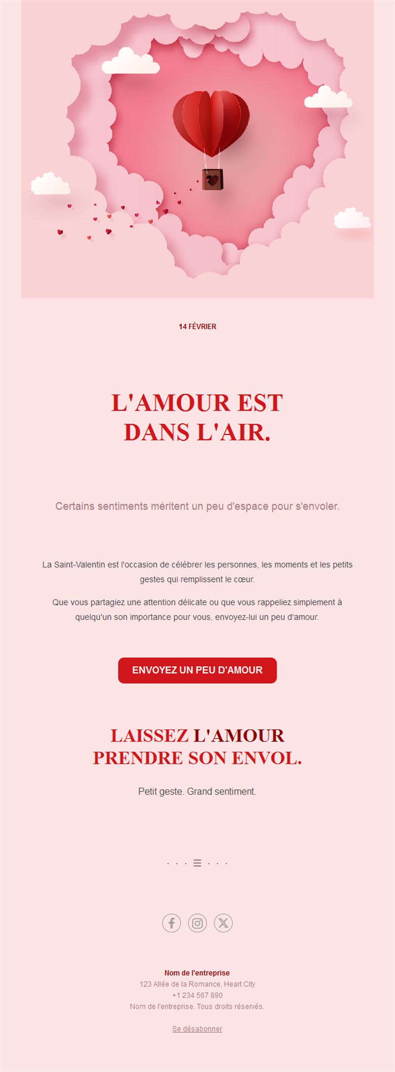 Email Saint-Valentin : l'amour est dans l'air