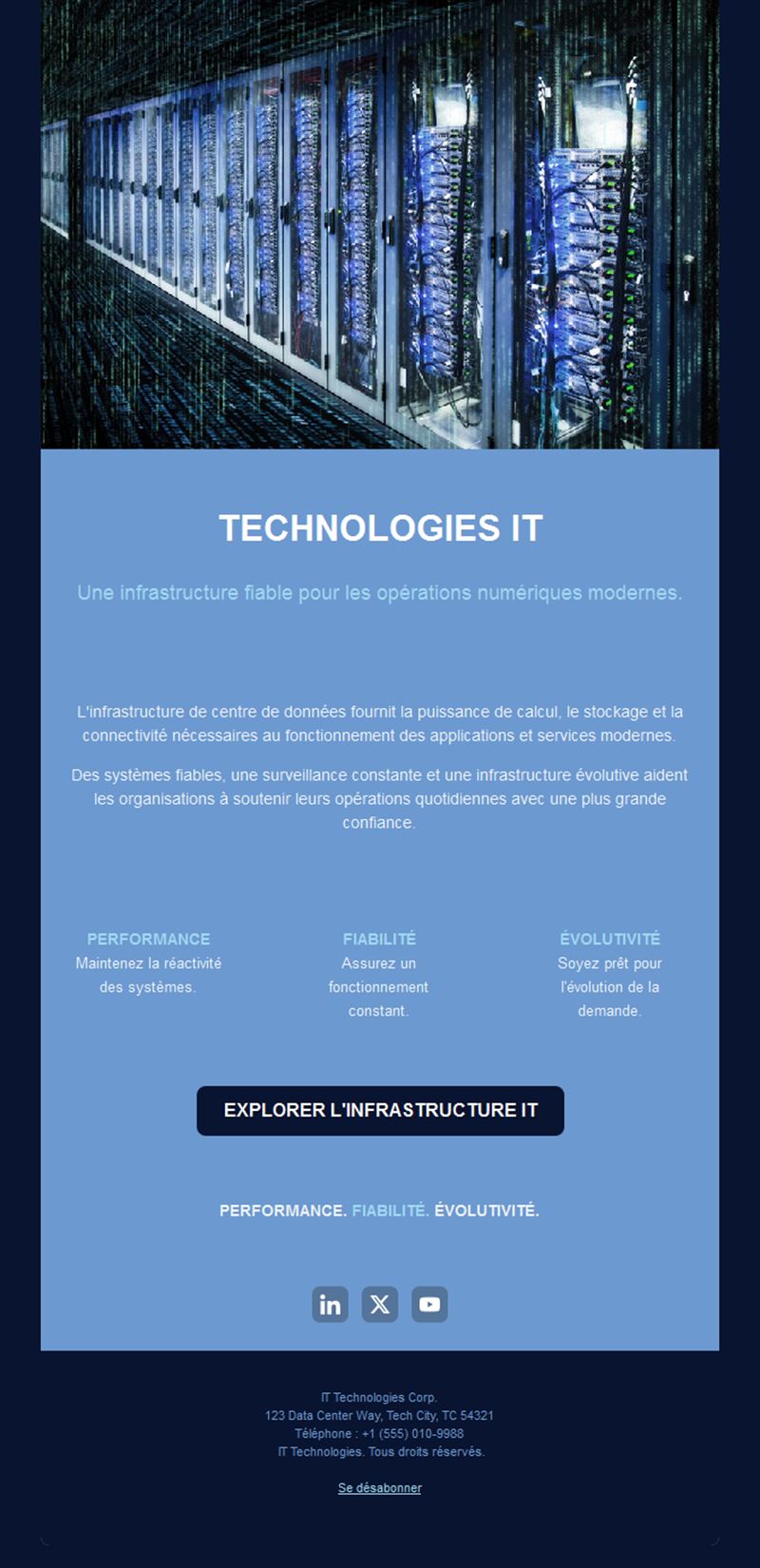 Email de data center et infrastructure IT