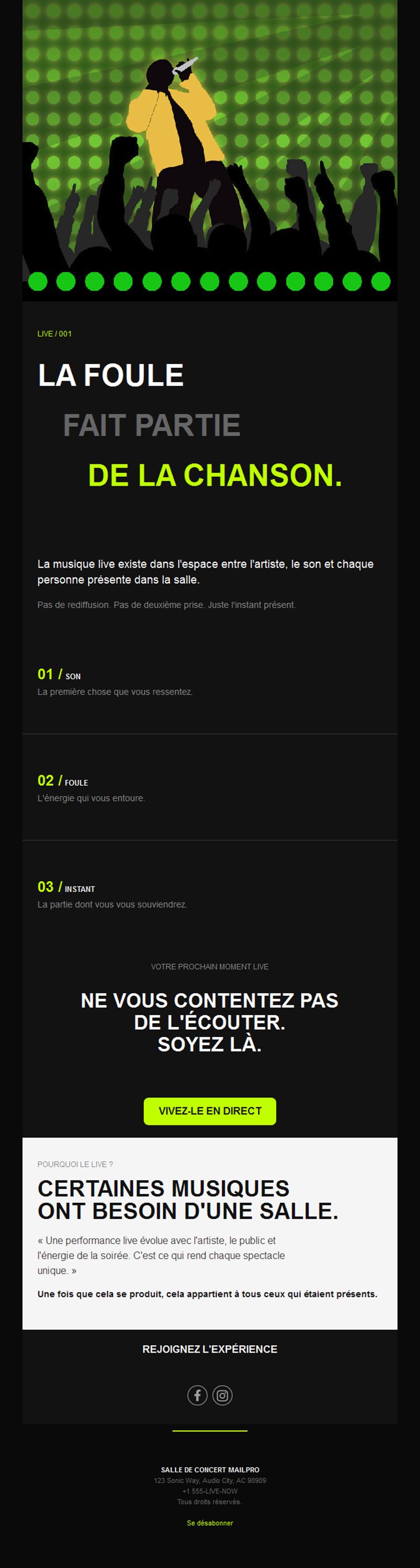 Newsletter de concert avec le public