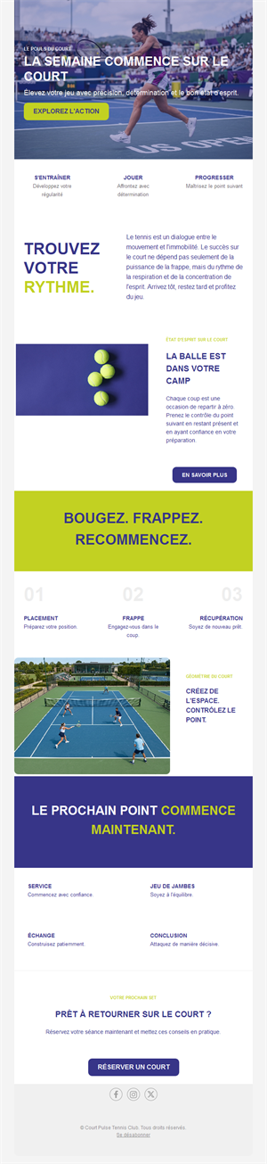 Newsletter hebdo de club de tennis