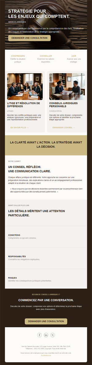 Newsletter de cabinet en contentieux