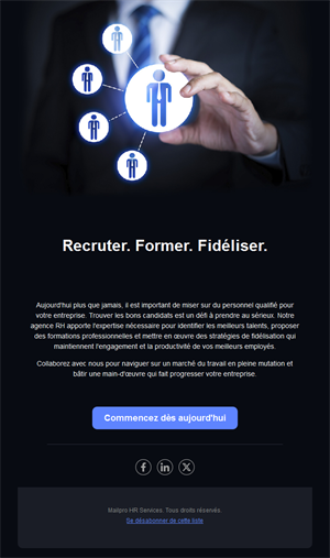 Email de services RH pour entreprises