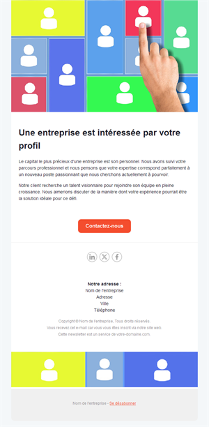 Email coloré de cabinet de recrutement