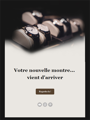 Email de livraison de nouvelle montre
