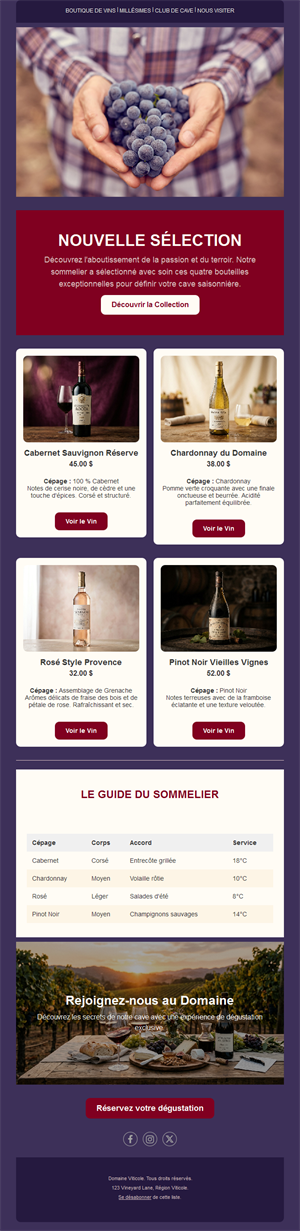 Newsletter bordeaux de sélection de vins