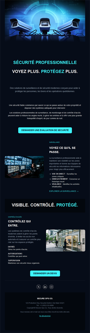 Email de vidéosurveillance
