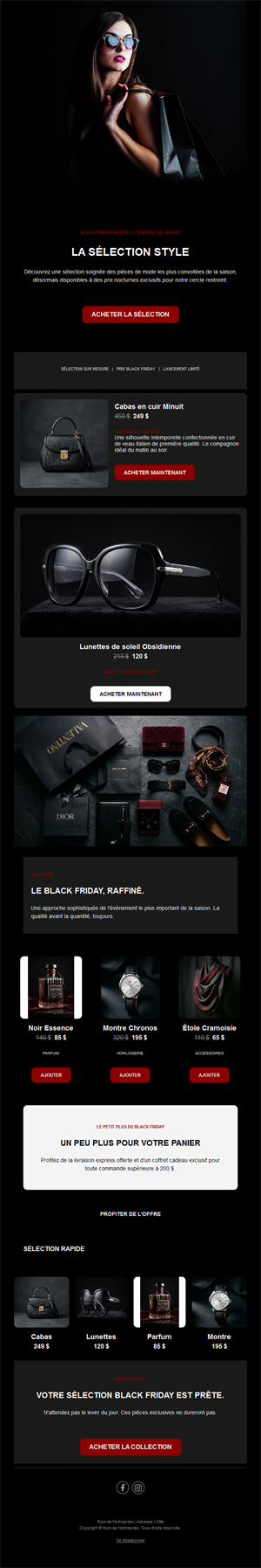 Email de lancement mode Black Friday