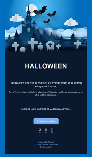 Modèle de newsletter Halloween château hanté
