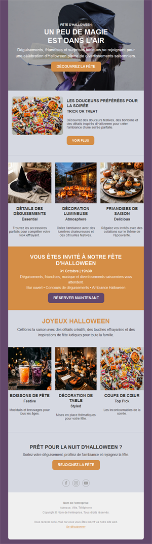Invitation à une soirée Halloween avec RSVP