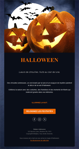 Email Halloween citrouilles classiques