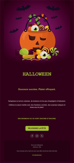 Email Halloween « un bonbon ou un sort »
