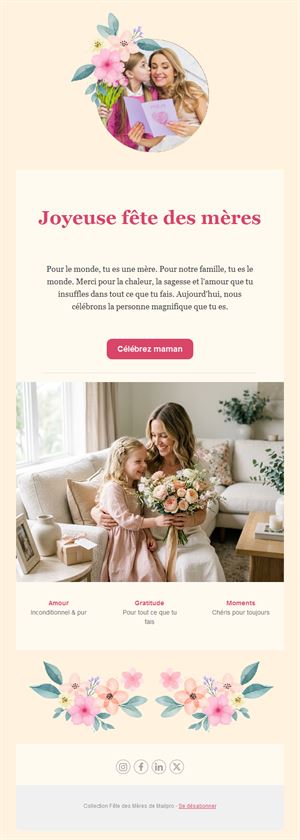 Email crème de fête des mères