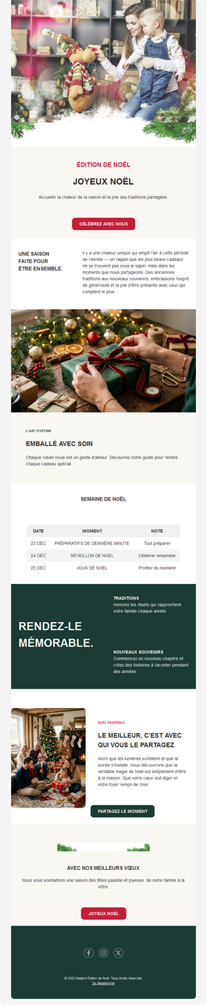 Newsletter de Noël en famille