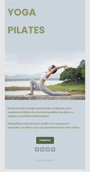 Email de yoga et Pilates en plein air