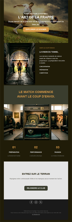 Newsletter portrait de joueur de football