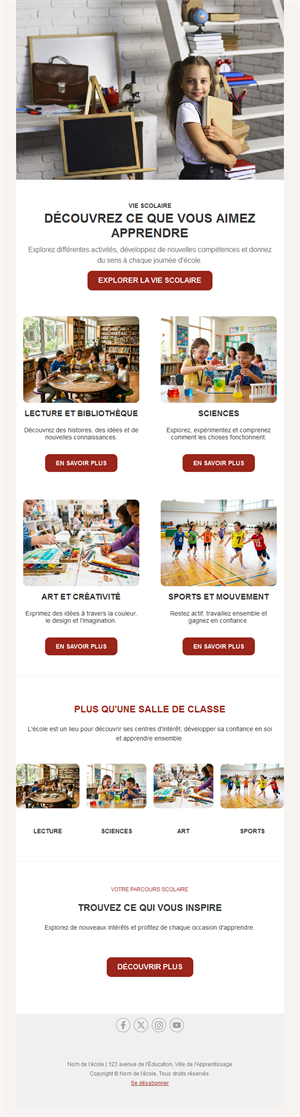 Newsletter des activités de l'école