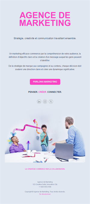Email rose d'agence marketing créative