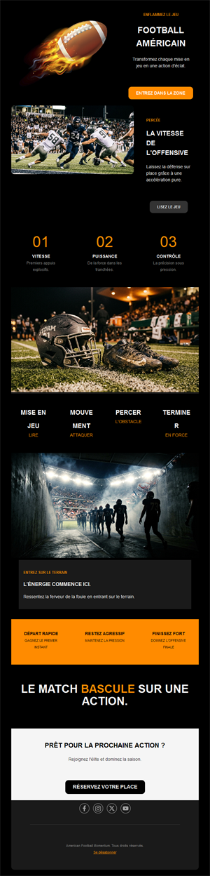 Newsletter pour club de football américain