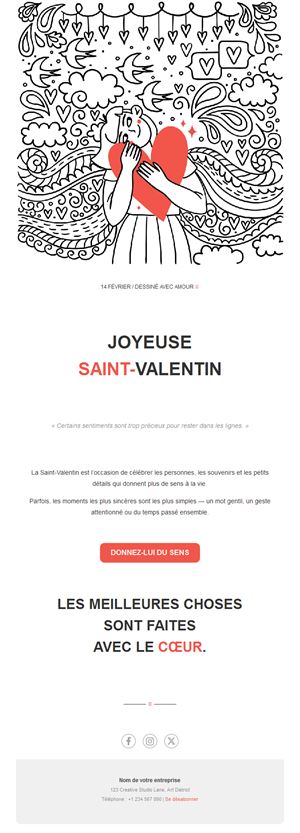 Email Saint-Valentin illustration doodle