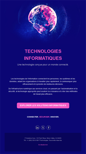Email violet de technologies de l'information