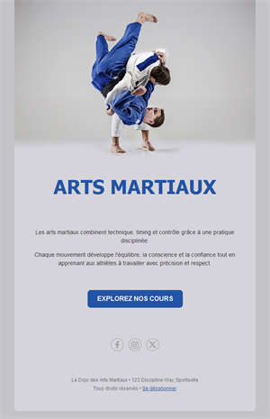 Email de club de judo