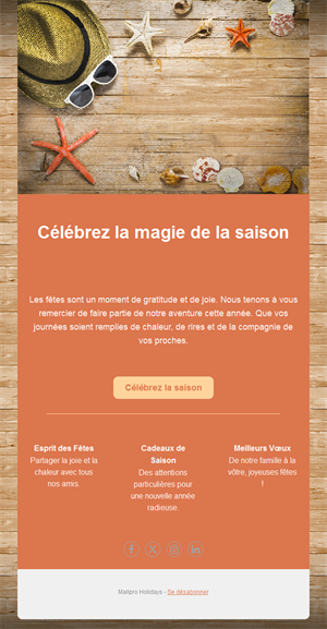 Email de vœux de saison pour vos clients