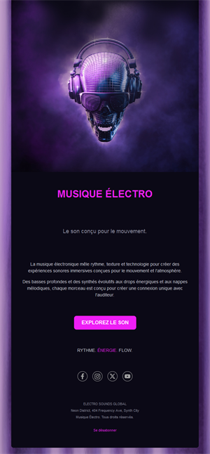 Email de musique électro